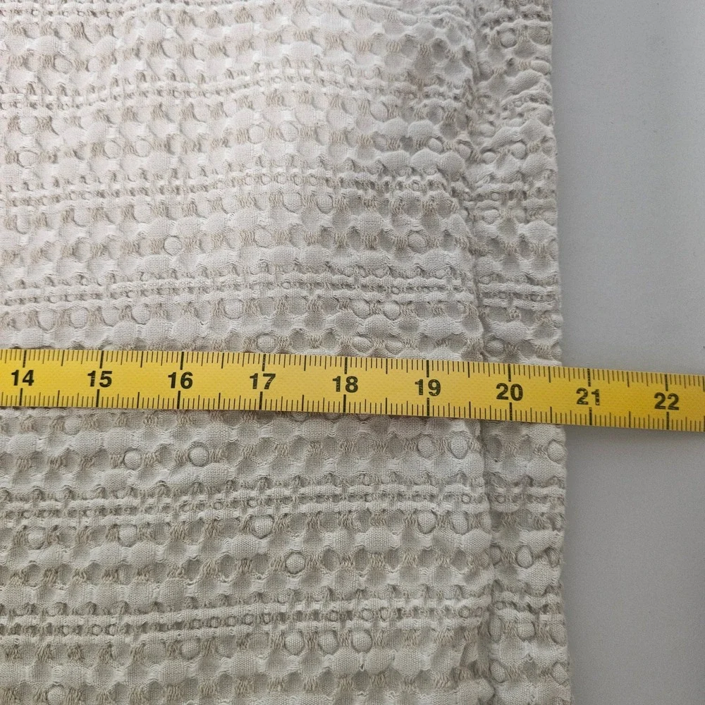 Crate and Barrel Tessa Standard‎ Sham Flax Beige Waffle Weave Linen Blend Modern